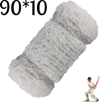 I2SERVICES Premium Nylon Cricket Net – Built for Training & Long-Term Use (90*10 Ft) Cricket Net(White)
