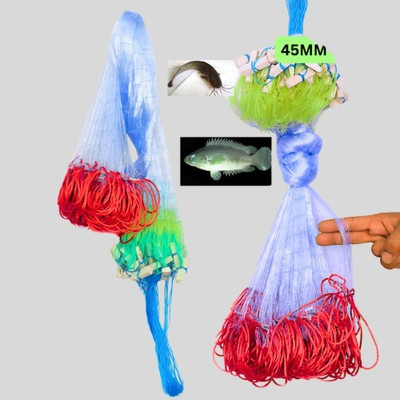 NETKING Professional 2Finger-50mm-mesh Gillnet – Ideal for Small to Medium Fish 4ftx50ft Fishing Net(Multicolor)