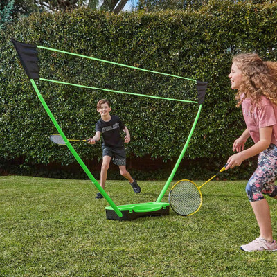 Hacer Badminton Net Set Portable Outdoor with Foldable Stand Pole (5M) Badminton Net(Grey)