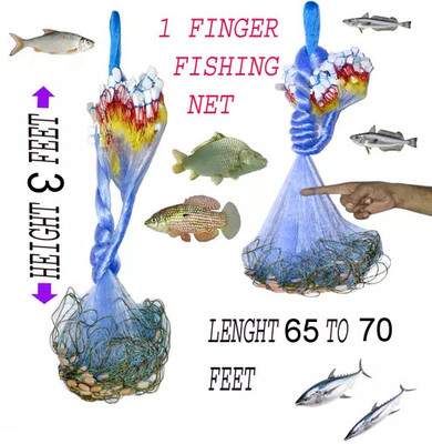 Grinny 65 FT Fishing Nets Pull Net Trawl Whait Pond Beach Fishing Polyethylene Net Fishing Net(White)