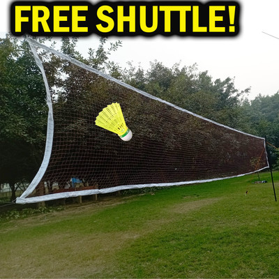 FunBadmenton indoor, outdoor for Practice, training, tournament, Nylon Badminton Net(Maroon)