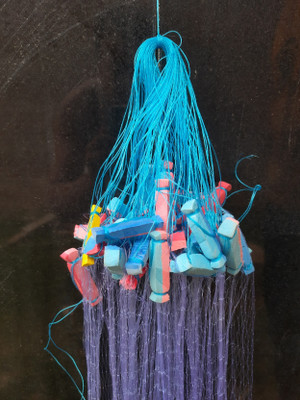 Das Departmental Store 1 Finger Pass Hole, 40 feet Long (Fish Minnow/One Finger Size) Fishing Net(Blue)
