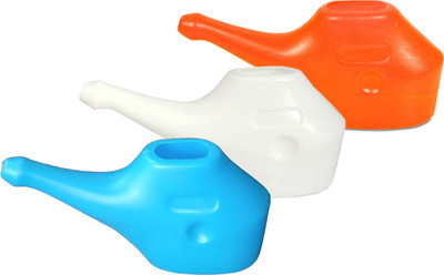 Dr. Head Plastic Orange, White, Blue Neti Pot(200 ml)