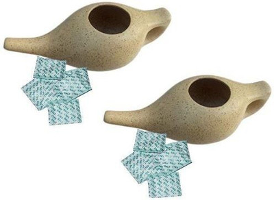 GoodsCrafts Ceramic Brown Neti Pot(250 ml)