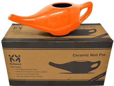 PAXMAX Ceramic Orange Neti Pot(250 ml)