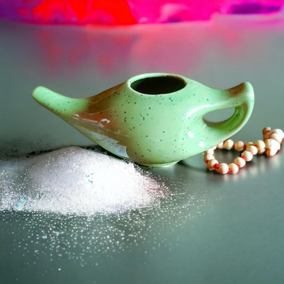 Soulvinee Ceramic Green Neti Pot(300 ml)