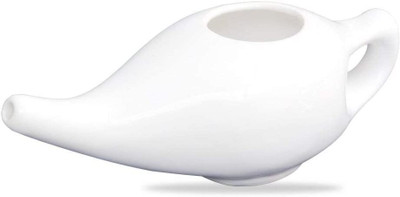 Quickcollection Ceramic White Neti Pot(300 ml)