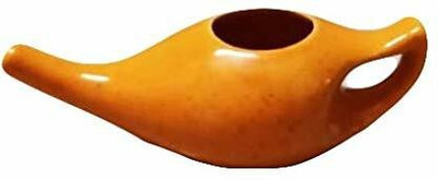 GoodsCrafts Ceramic Orange Neti Pot(250 ml)