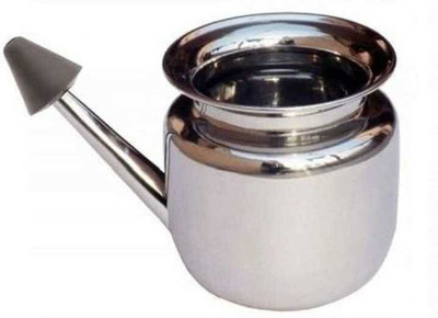 ALS enterprises Steel Silver Neti Pot(500 ml)
