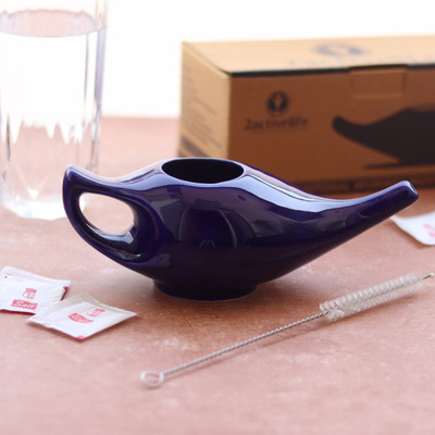 2activelife Ceramic Purple Neti Pot(225 ml)
