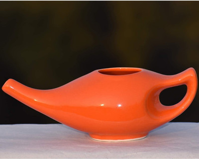 healthandwealth Ceramic Red Neti Pot(250 ml)