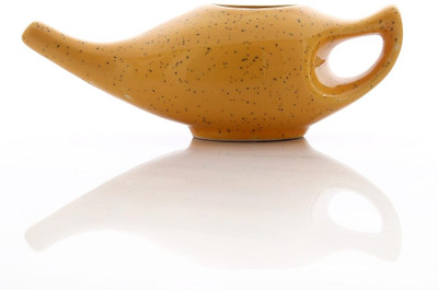 2activelife Ceramic Orange Neti Pot(225 ml)