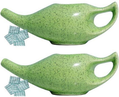 GoodsCrafts Ceramic Green Neti Pot(250 ml)
