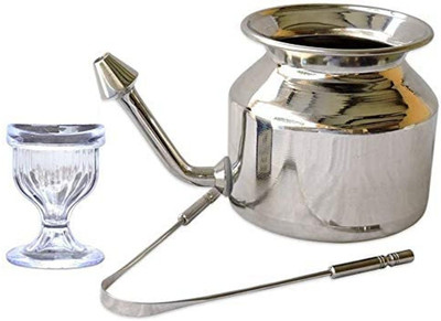 WITSOUL Stainless Steel Silver Neti Pot(100 ml)
