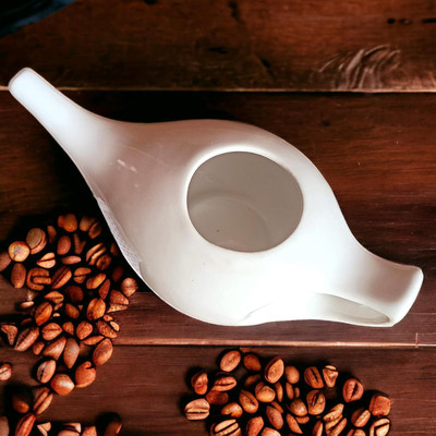 Soulvinee Ceramic White Neti Pot(300 ml)