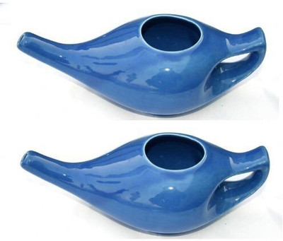 GoodsCrafts Ceramic Blue Neti Pot(250 ml)