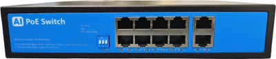 RAMEX 8 Port PoE Switch Gigabit-8 Port PoE*100/1000Mbps+2 Port RJ45 Uplinks 1000Mbps 8 Ports 1000 Mbps Unmanaged Network Switch(Blue)