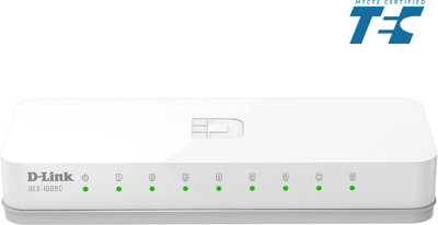 D-Link DES 1008C 8 Ports 100 Mbps Unmanaged Network Switch(White)