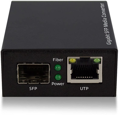 RAMEX Media Converter RJ45 to 1000Mbps Fiber Optic Converter 1~120KM Transeivers 1 Ports 1000 Mbps Network Switch(Blacl)