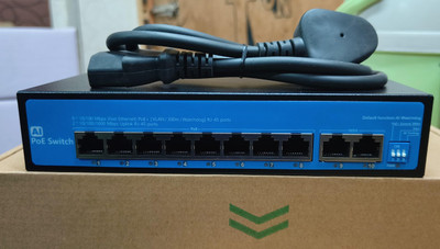 RAMEX 8 RJ45 Ports PoE Switch (10/100Mbps) + 2 RJ45 Uplinks (1000Mbps) 8 Ports 1000 Mbps Smart Network Switch(Black)