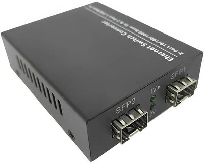 RAMEX SFP to Ethernet Dual Mode Gigabit Media Converter 10/100/1000M 1 Ports 1000 Mbps Smart Network Switch(Black)