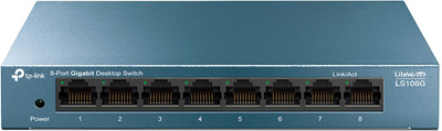 TP-Link LS108G 8-Port 10/100/1000Mbps Network Desktop Switch(Blue)