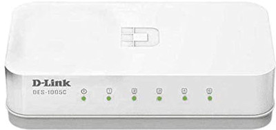 D-Link DES-1005C 5-Port 10/100 Mbps Unmanaged Switch 5 Ports 100 Mbps Unmanaged Network Switch(White)