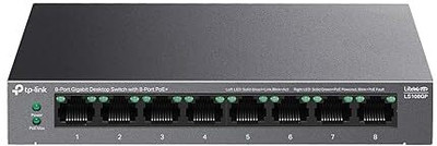 TP-Link Ls108gp,8 Port Poe Gigabit Ethernet Switch 62w Plug & Play Extend Mode 8 Ports 10 Mbps Smart Network Switch(Black)