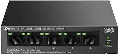 TP-Link 5-Port Gigabit Desktop Ethernet Switch With 4-Port, 65 W Budget, Auto Recovery 5 Ports 10 Mbps Smart Network Switch(Black)