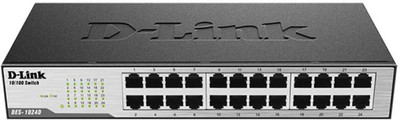 D-Link DES1008C/D 24 Ports 100 Mbps Unmanaged Network Switch(Black)