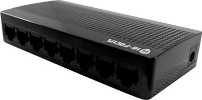 HI-FOCUS 8 Port Ethernet Switch/ 10/100Mbps Desktop Switch/ Ethernet Switch for Industry 8 Ports 100 Mbps Unmanaged Network Switch(Black)