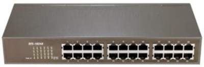 GLOBALNETWORk DES-1024D 24-Port Fast Ethernet 10/100 Mbps Unmanaged 24 Ports 100 Mbps Unmanaged Network Switch(Black)