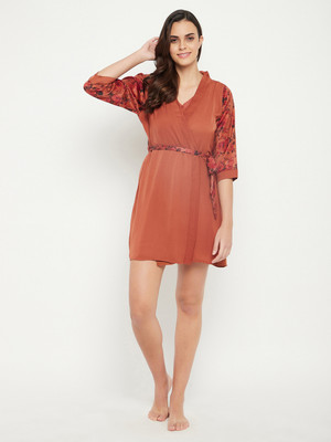 Clovia Women Robe(Brown)