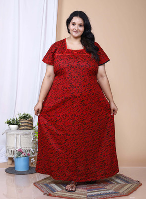 Plaful Women Nighty(Red)