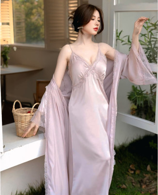 rani industries Women Nighty with Robe(Purple)