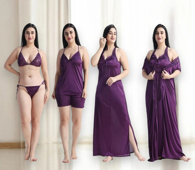 Nw Naughty Wish Women Nighty(Purple)