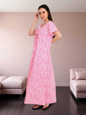 UTTRAKHAND CLOTHHOUSE Women Nighty(Pink)