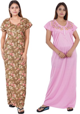 REN STAR Women Maternity/Nursing Nighty(Multicolor)