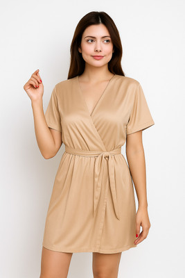 Nivcy Women Nightdress(Beige)