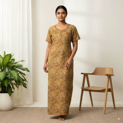 KushiNighties Women Nighty(Brown)