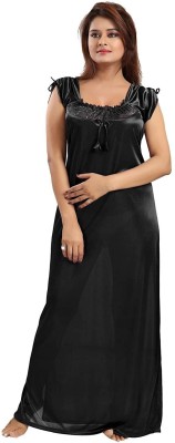 Rangmor Women Nighty(Black)