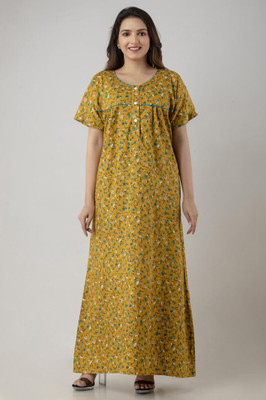 KOSHAMBI Women Nighty(Yellow)