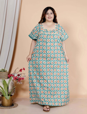jaipzz apparels Women Nighty(Green)