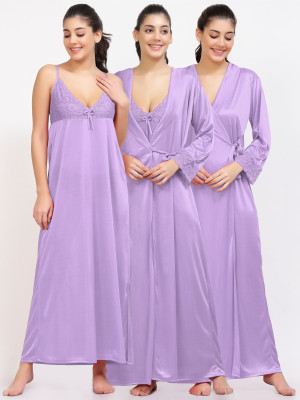 Punchi Women Nighty with Robe(Purple)