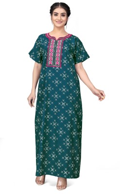 HAUTELOOK Women Nighty(Green)