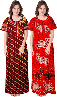 Sharma Distributor Women Nightdress(Maroon, Red)