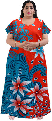 AakarShana Women Nighty(Green)