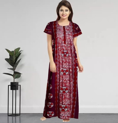 Homezilla Women Nighty(Red)