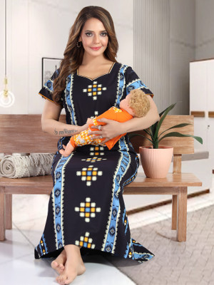 LIFE-TALE Women Maternity/Nursing Nighty(Dark Blue)