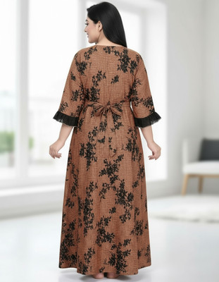DIPESH CREATION Women Nighty(Brown)